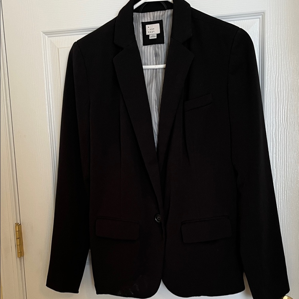 a new day Black and White Striped Blazer
